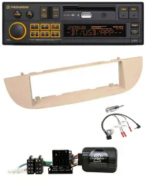 Pioneer DAB Lenkrad USB Bluetooth Autoradio für Fiat 500 ab 2007 perlgrau beige