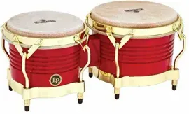 Latin Percussion M201-RW LP Matador Wood Bongos - Blaze Red/Gold Tone