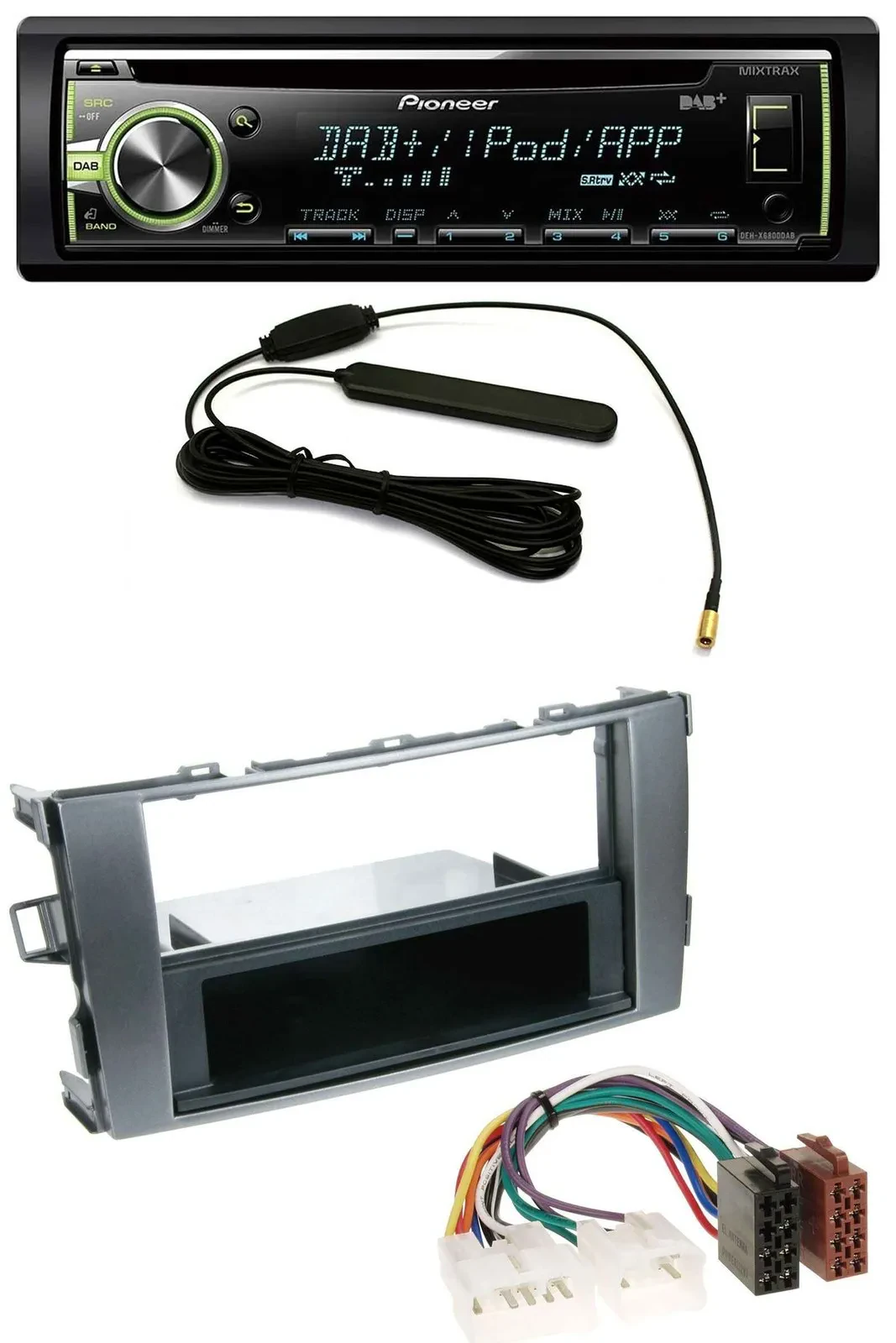 Автомагнитола для Toyota Auris (2007–2012) Pioneer MP3 USB CD DAB AUX антрацит-серый