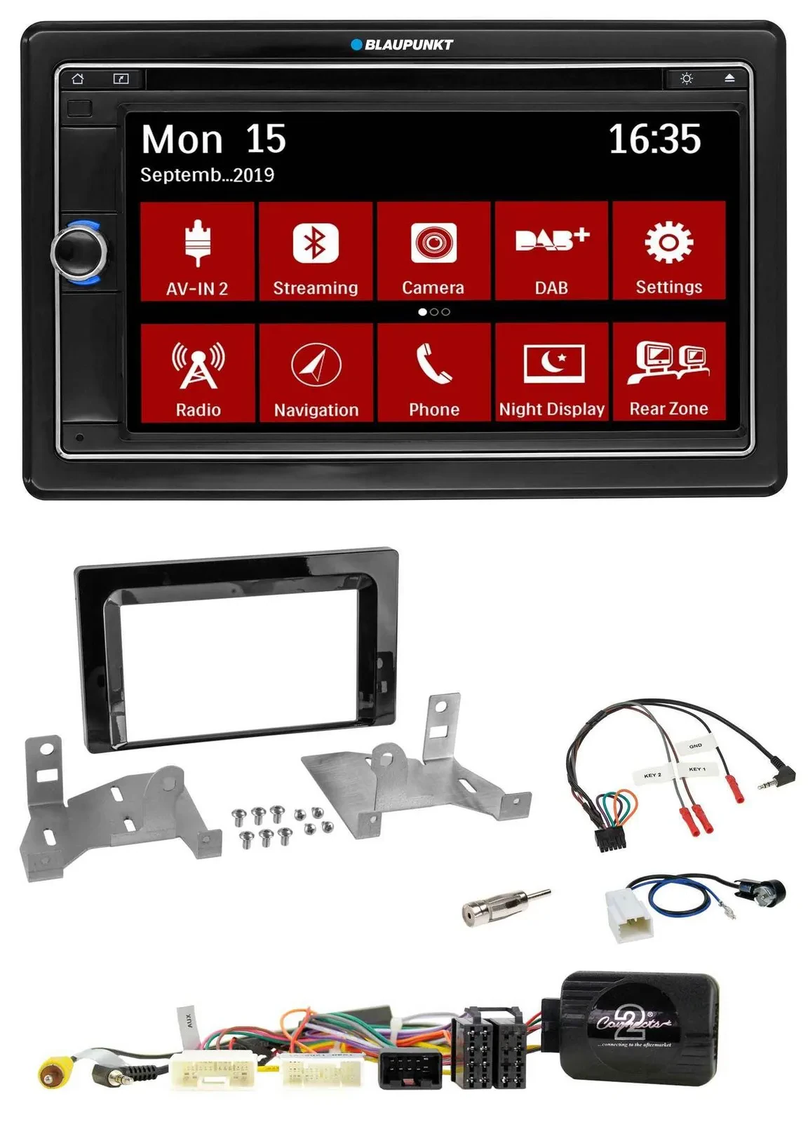 Blaupunkt TMC USB Lenkrad Bluetooth DAB 2DIN Navigation für Toyota Aygo AB7 ab 2