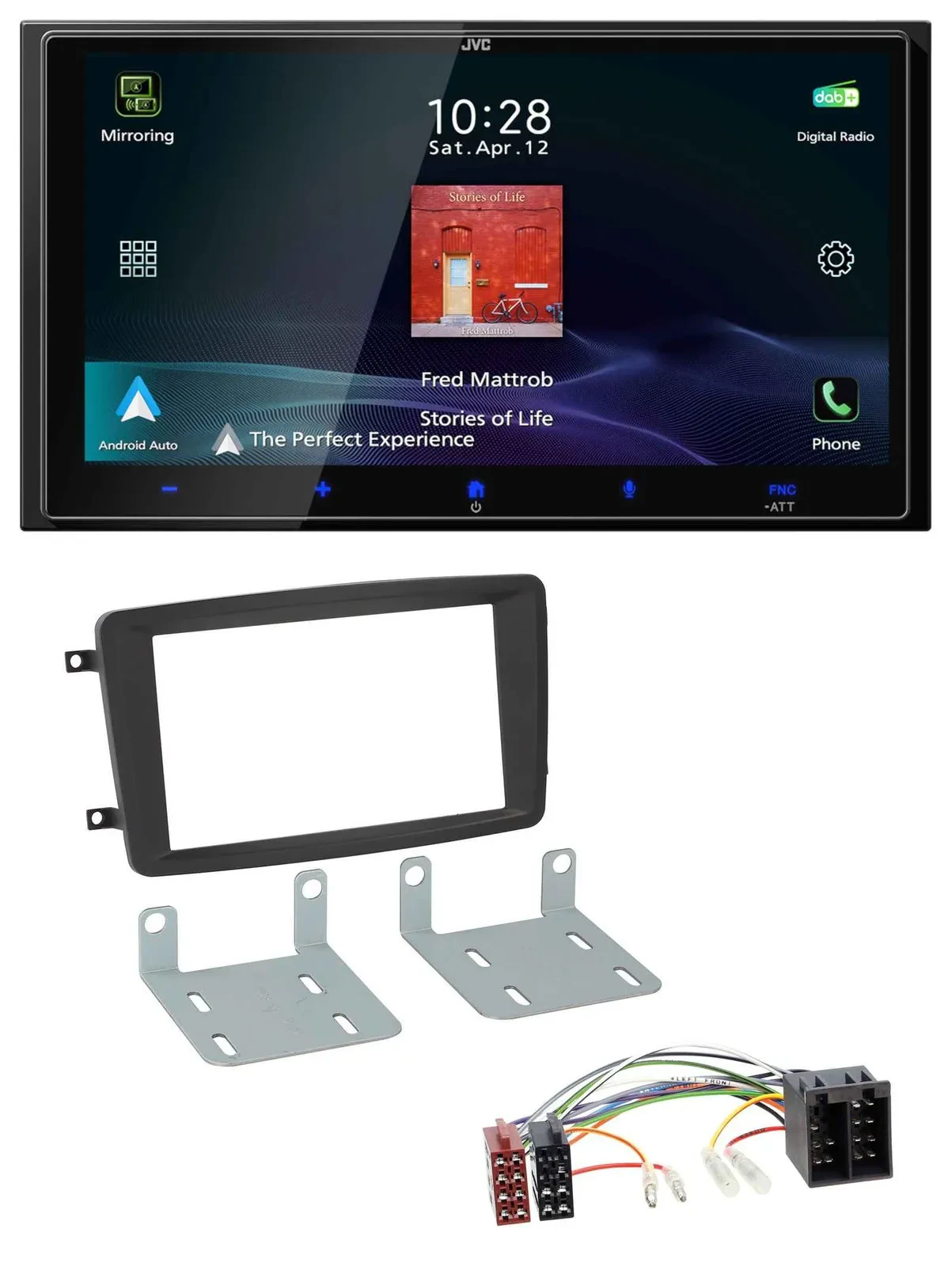 JVC USB Bluetooth 2DIN DAB MP3 Autoradio für Mercedes C W203 2000-2004