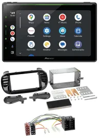 Pioneer 2DIN MP3 USB Bluetooth DAB Autoradio für Fiat 500 bis 2012 glänzend schw