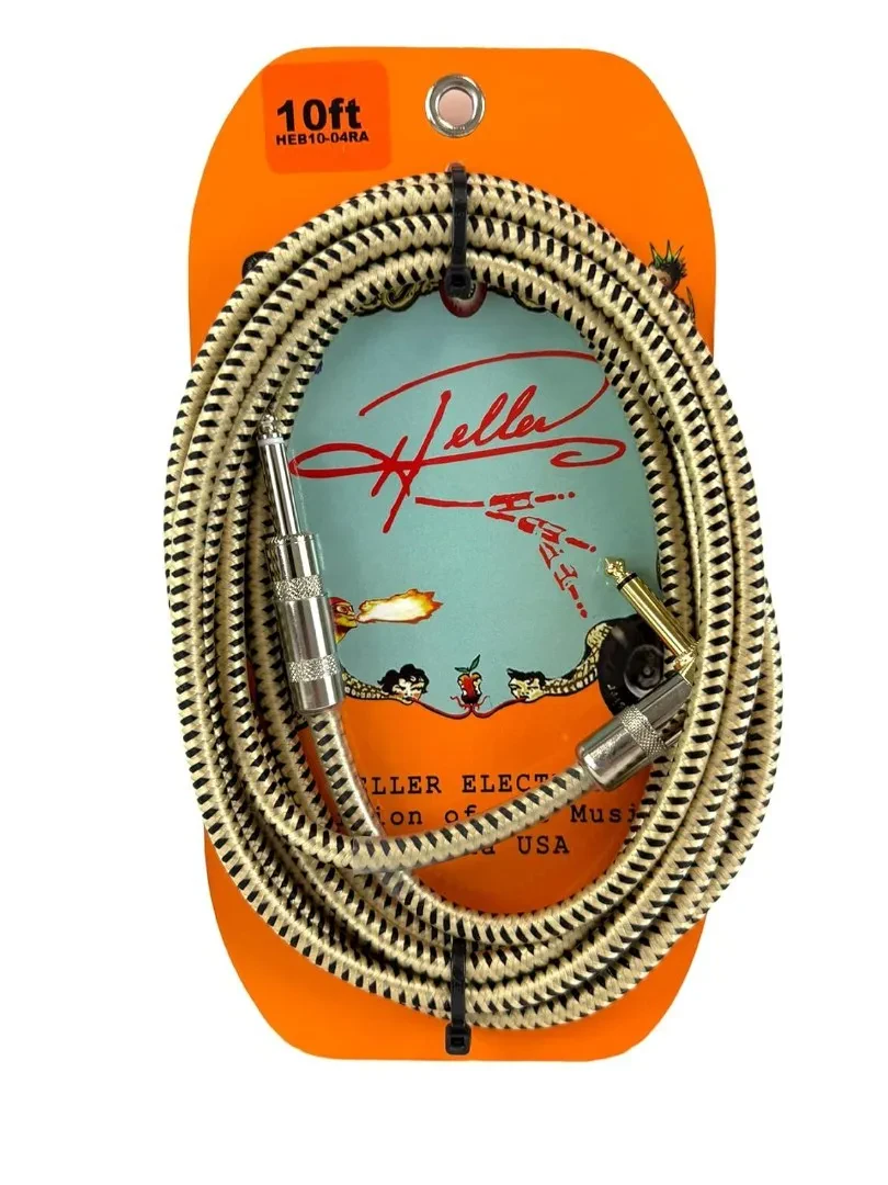 Кабель инструментальный Henry Heller HEB10-04RA 10' 1/4" (угловой штекер), золотой/чёрный твид