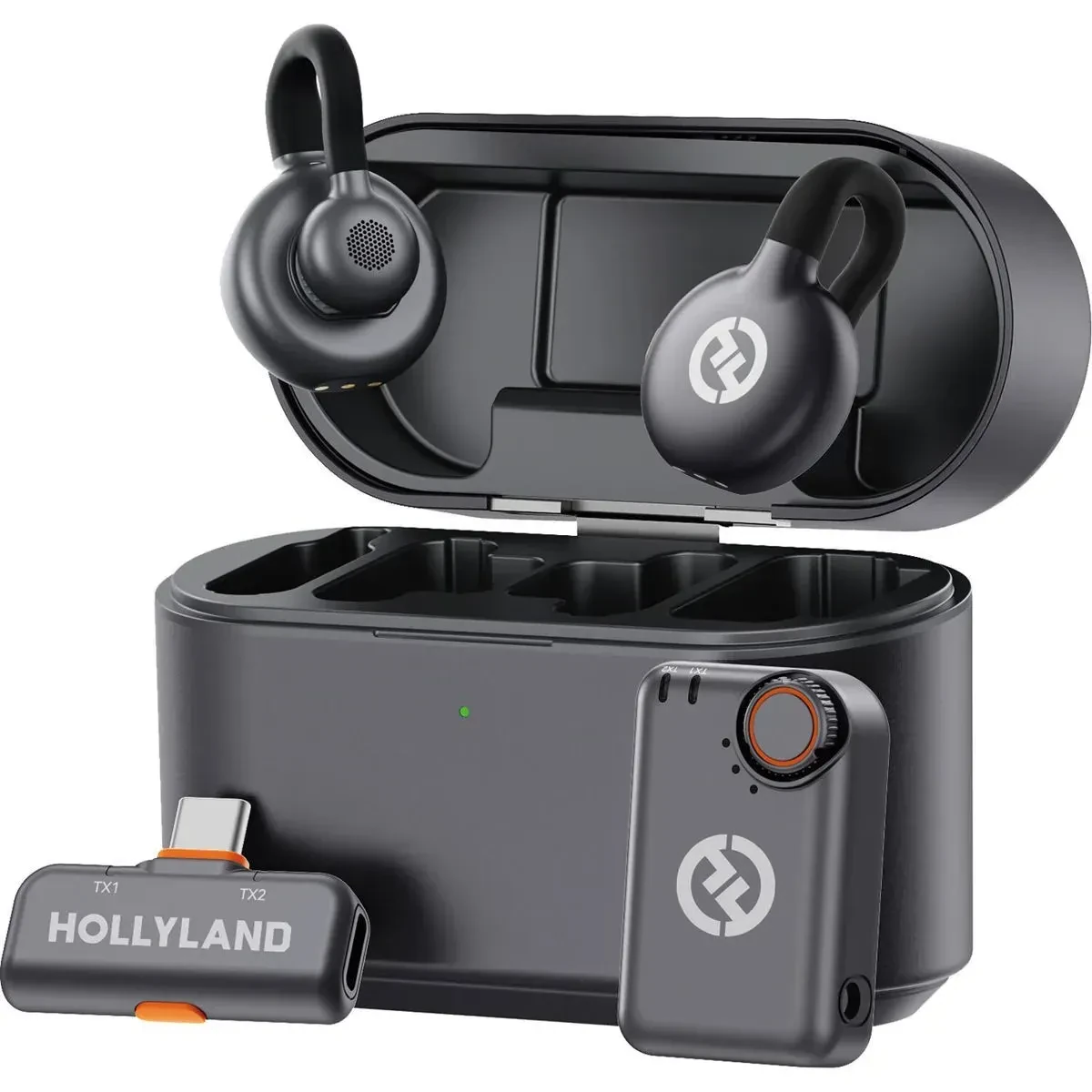 Микрофонная радиосистема Hollyland LARK M2S 2.4 GHz, для 2 человек, приёмник USB-C, цвет Space Gray