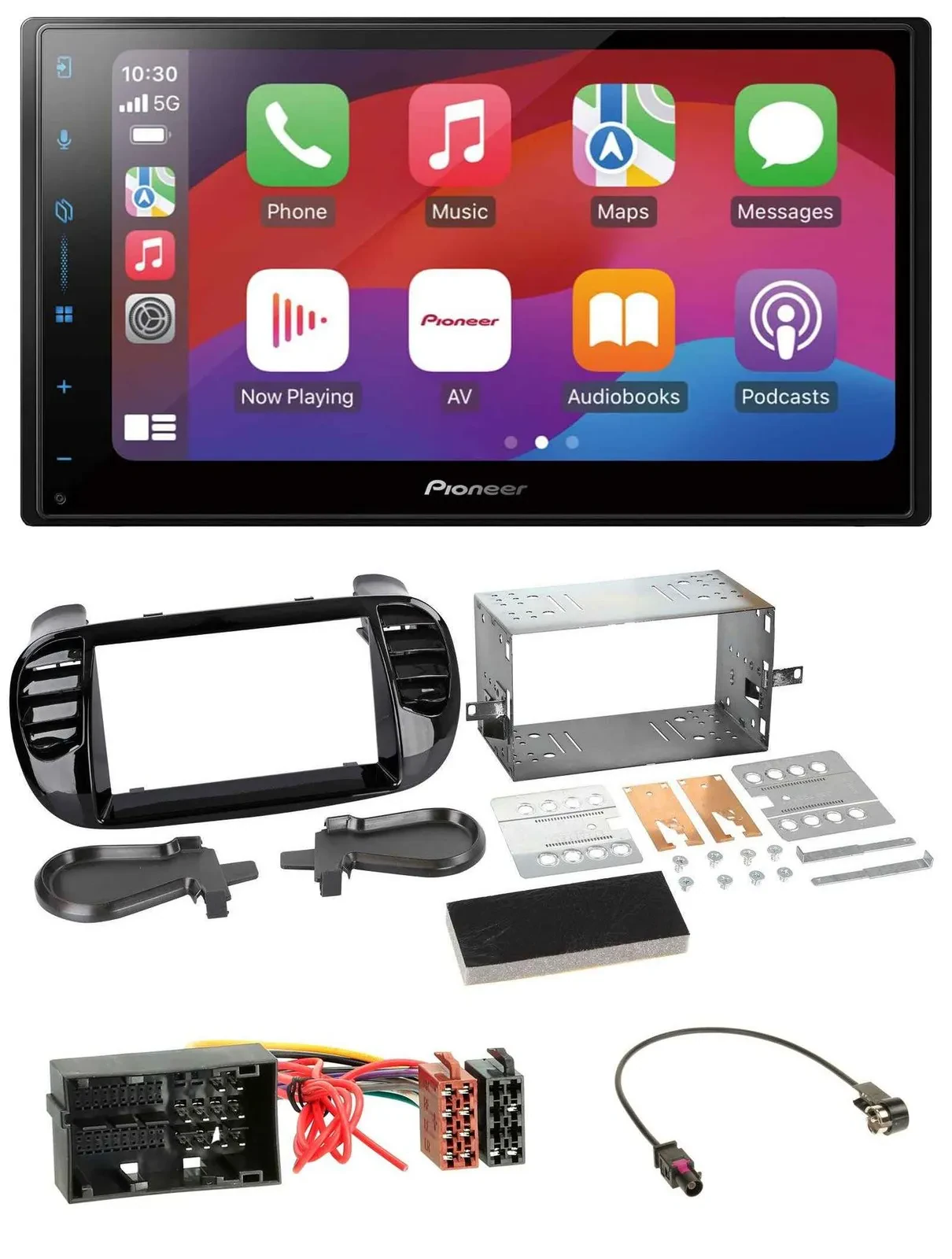 Pioneer DAB USB MP3 Bluetooth 2DIN Autoradio für Fiat 500 (ab 12) schwarz