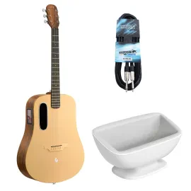 Lava Music Gitarre ME4 Spruce 41 Zoll Woodgrain Brown mit Ladestation und Kabel