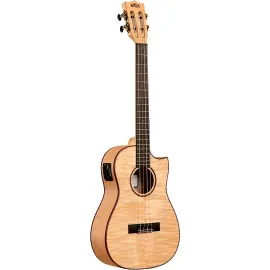 Kala Solid Flame Maple Series Baritone Acoustic-Electric Ukulele Natural