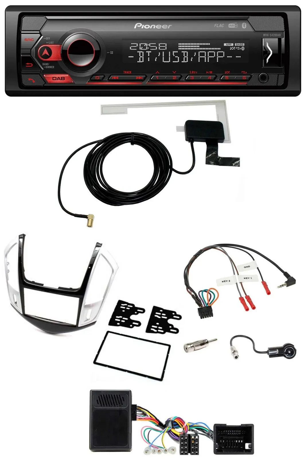 Pioneer DAB USB Lenkrad Bluetooth Autoradio für Chevrolet Cruze 2011-2016 silber