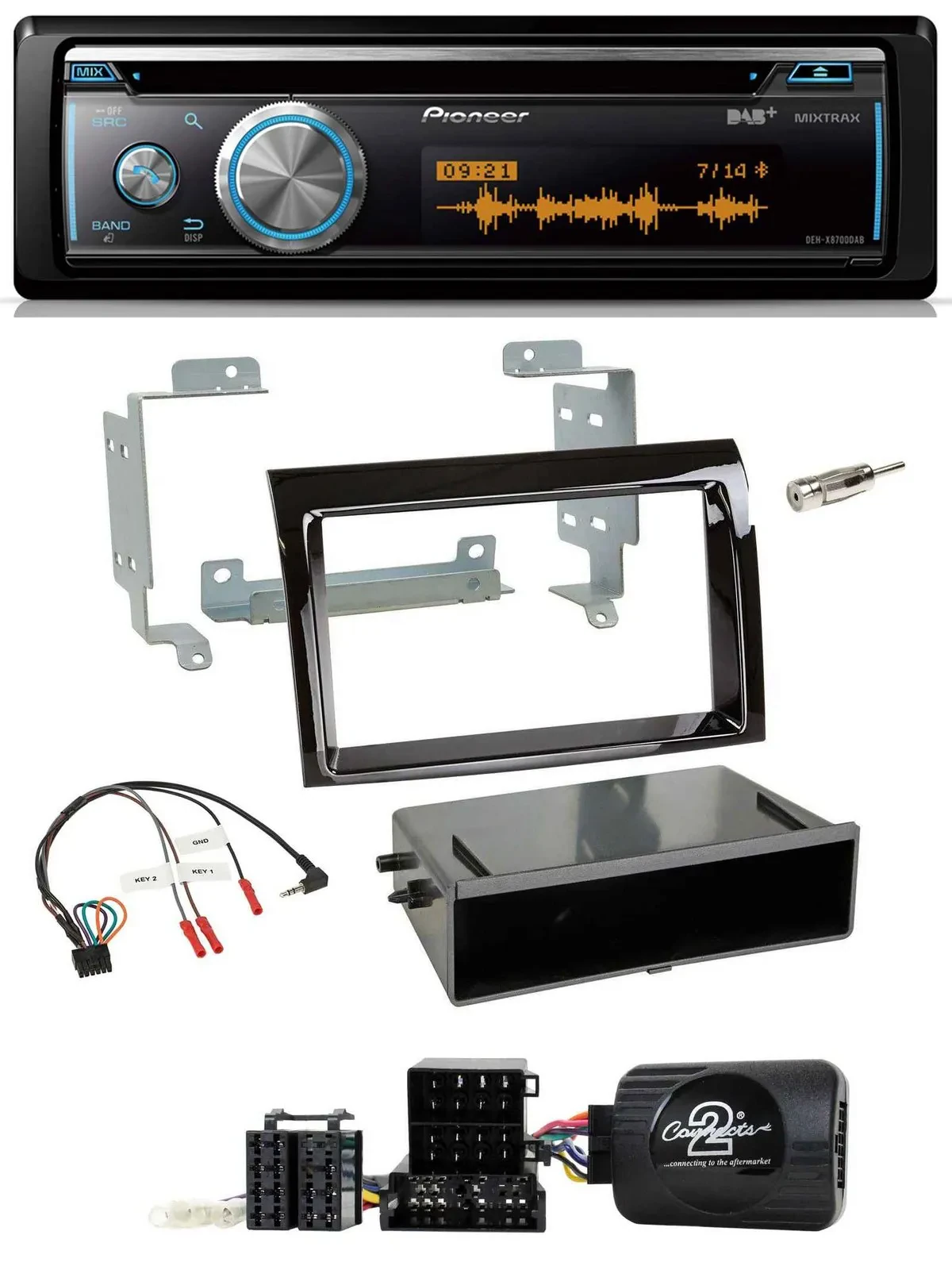 Pioneer Lenkrad DAB USB CD Bluetooth Autoradio für Fiat Ducato 2006-2008 piano