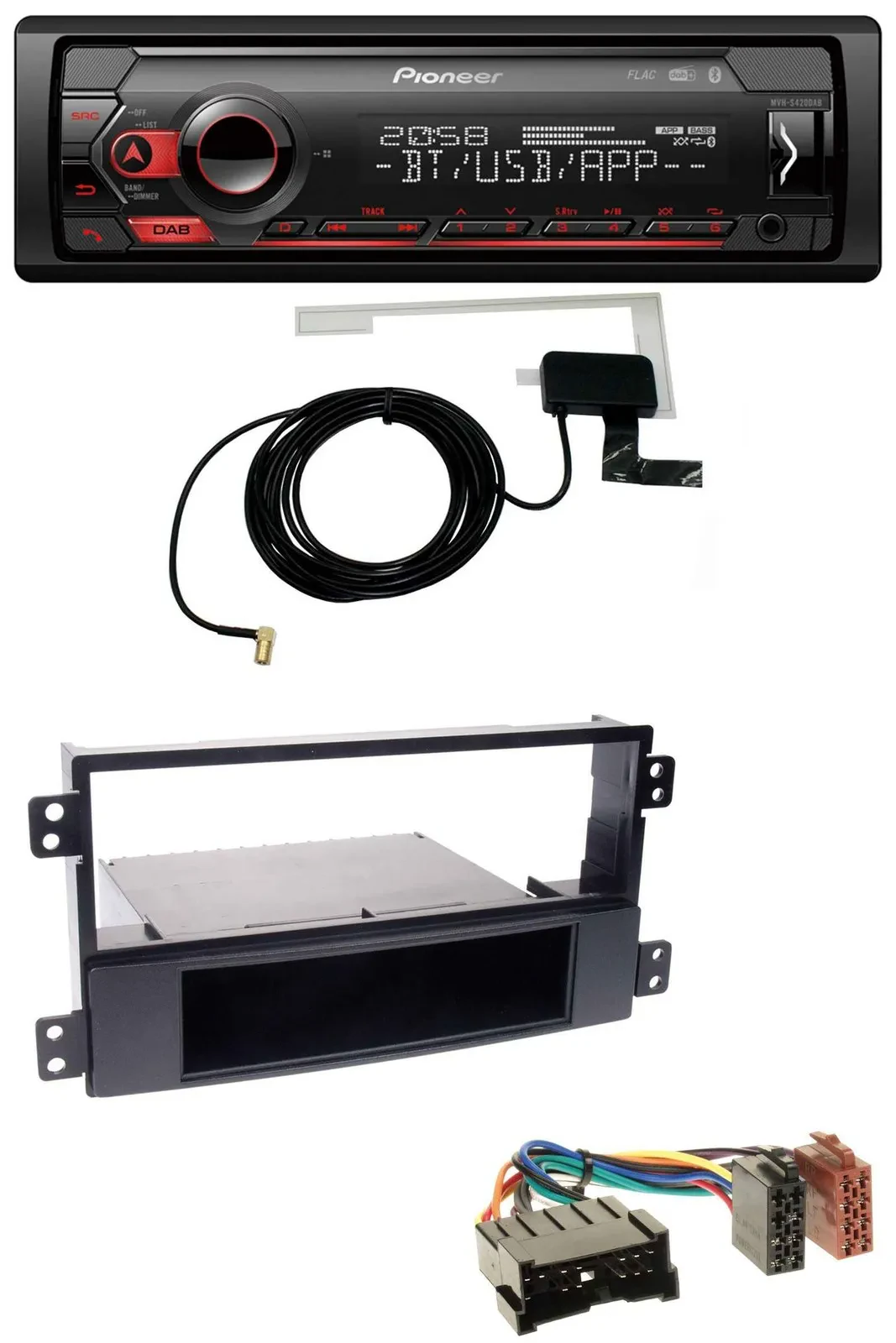 Автомагнитола для Hyundai Sonata NF (2002–2005) Pioneer DAB, USB, MP3, Bluetooth черный