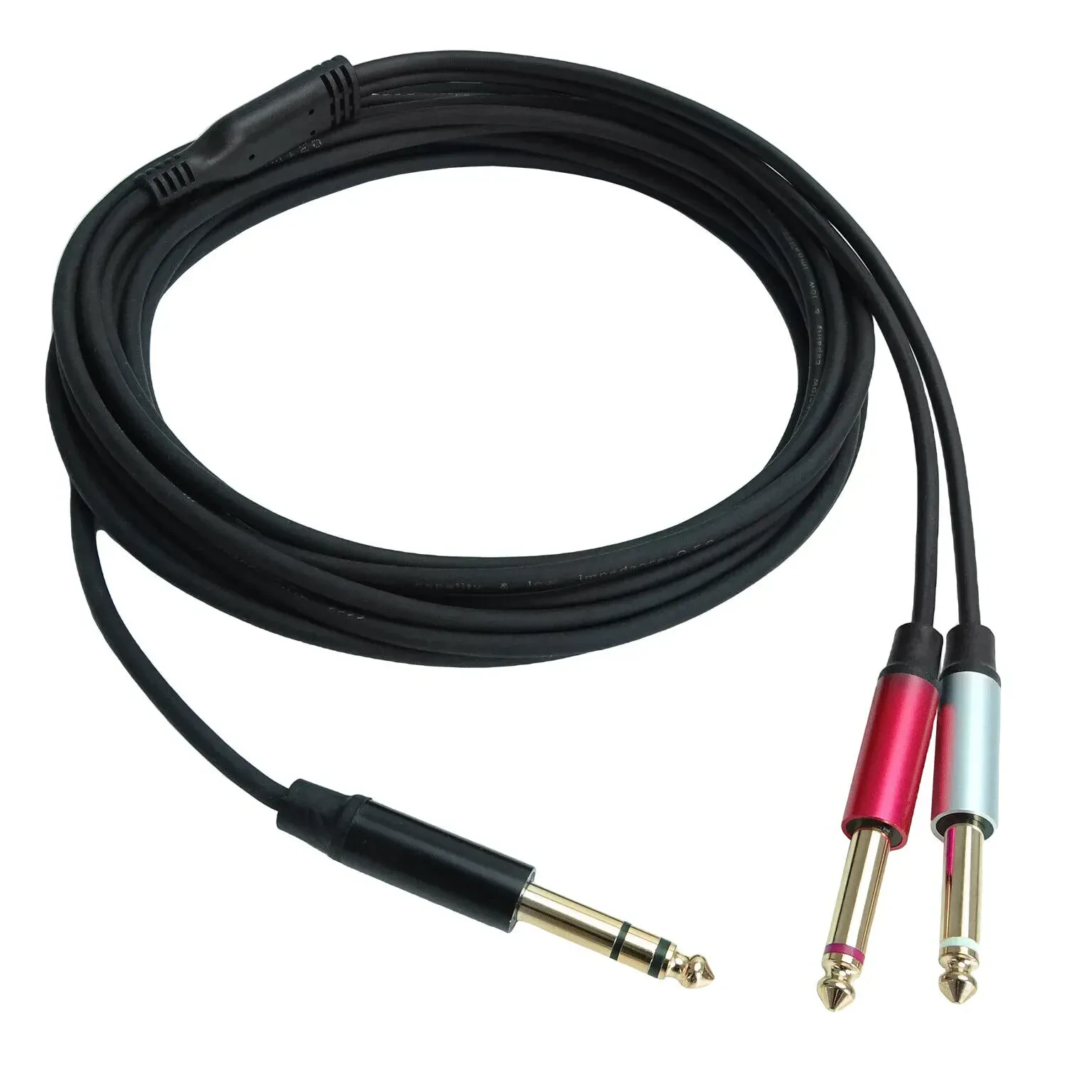 Кабель-сплиттер keepdrum AC048M 6.35 мм TRS (стерео) на 2x 6.35 мм TS (моно) 5 м