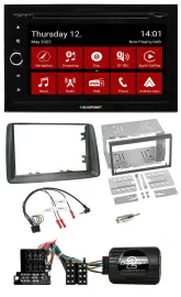 Blaupunkt 2DIN Lenkrad Bluetooth USB TMC DAB Navigation für Fiat Panda 2004-2007