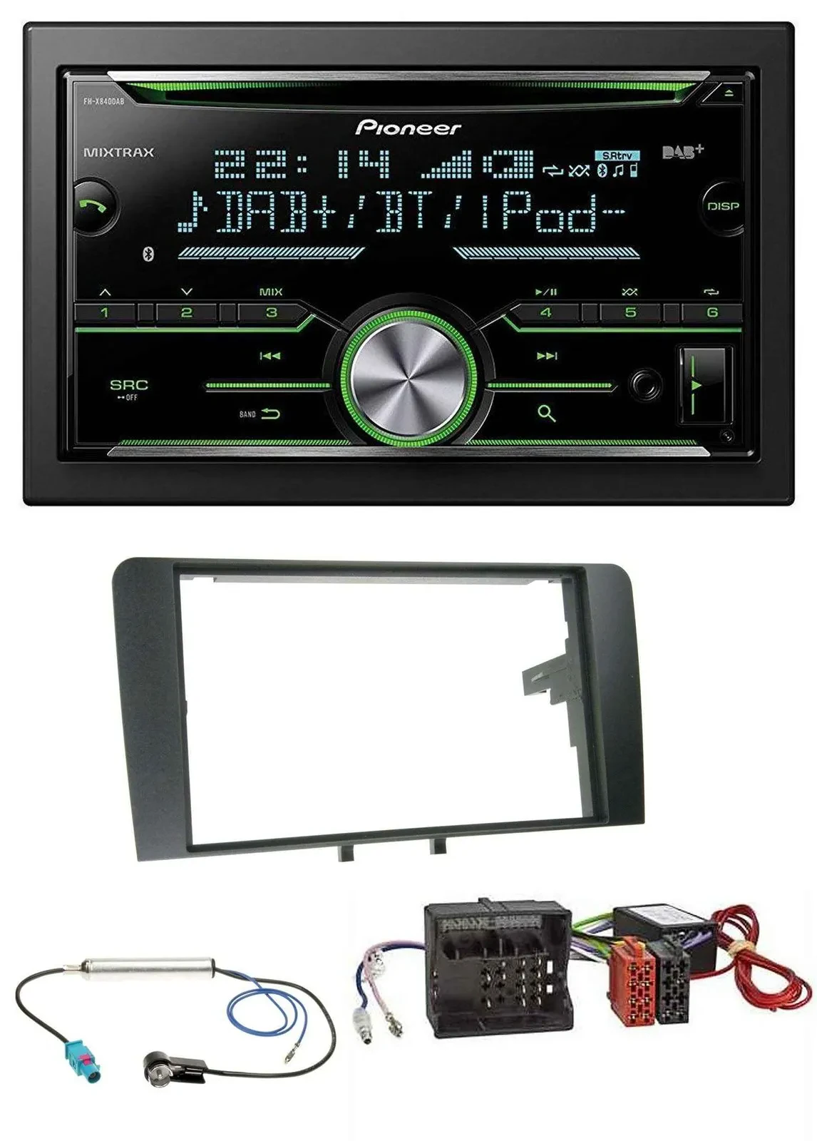 Pioneer Bluetooth MP3 DAB 2DIN USB CD Autoradio für Audi A3 8P 2003-2012 Aktivsy