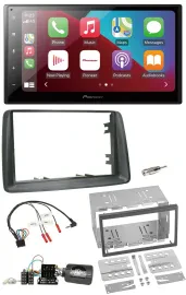 Pioneer USB Lenkrad DAB 2DIN Bluetooth Autoradio für Fiat Panda 2007-2012 grau