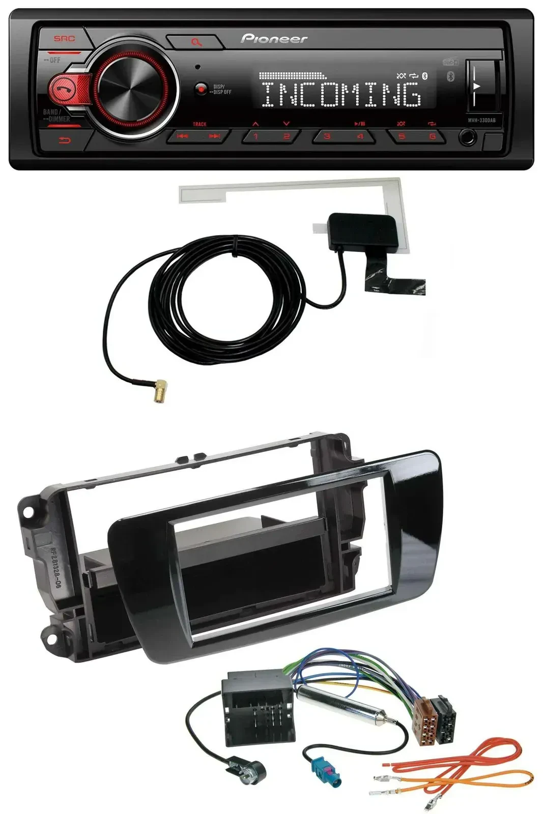 Автомагнитола Pioneer USB MP3 DAB Bluetooth для Seat Ibiza (с 2008), черный глянец