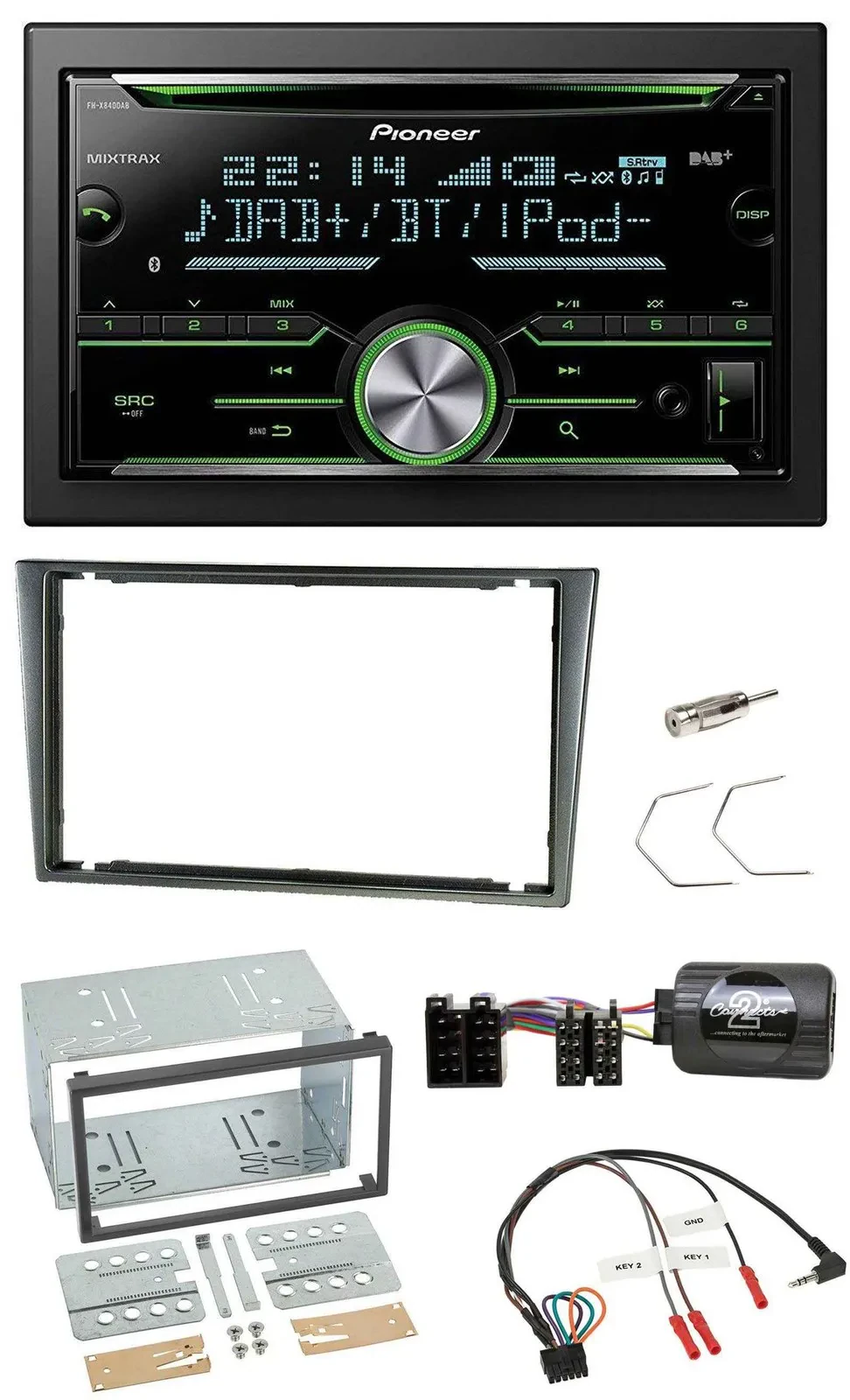 Pioneer Bluetooth Lenkrad DAB 2DIN USB CD Autoradio für Opel Corsa C 2000-2004 a