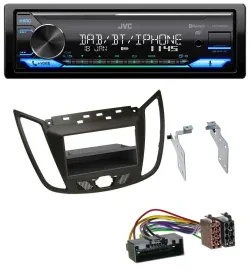 JVC Bluetooth DAB USB MP3 Autoradio für Ford C-Max / Kuga - dunkelbraun