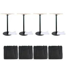 Eliminator Round Bar Cocktail Table Adjustable Bistro Pub Counter Indoor 4 Pa...