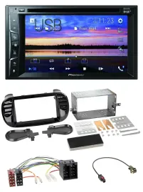 Pioneer Bluetooth 2DIN USB DVD DAB MP3 Autoradio für Fiat 500 ab 12 ISO schwarz