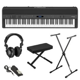 Roland FP-90X 88-Key Portable Digital Piano, Black Bundle with Stand, Bench, Sus