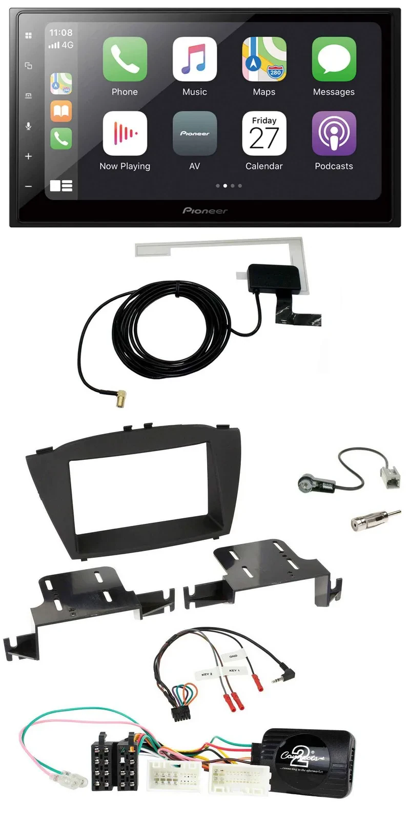 Автомагнитола Pioneer 2DIN Bluetooth DAB USB для Hyundai ix35 (с 2013)