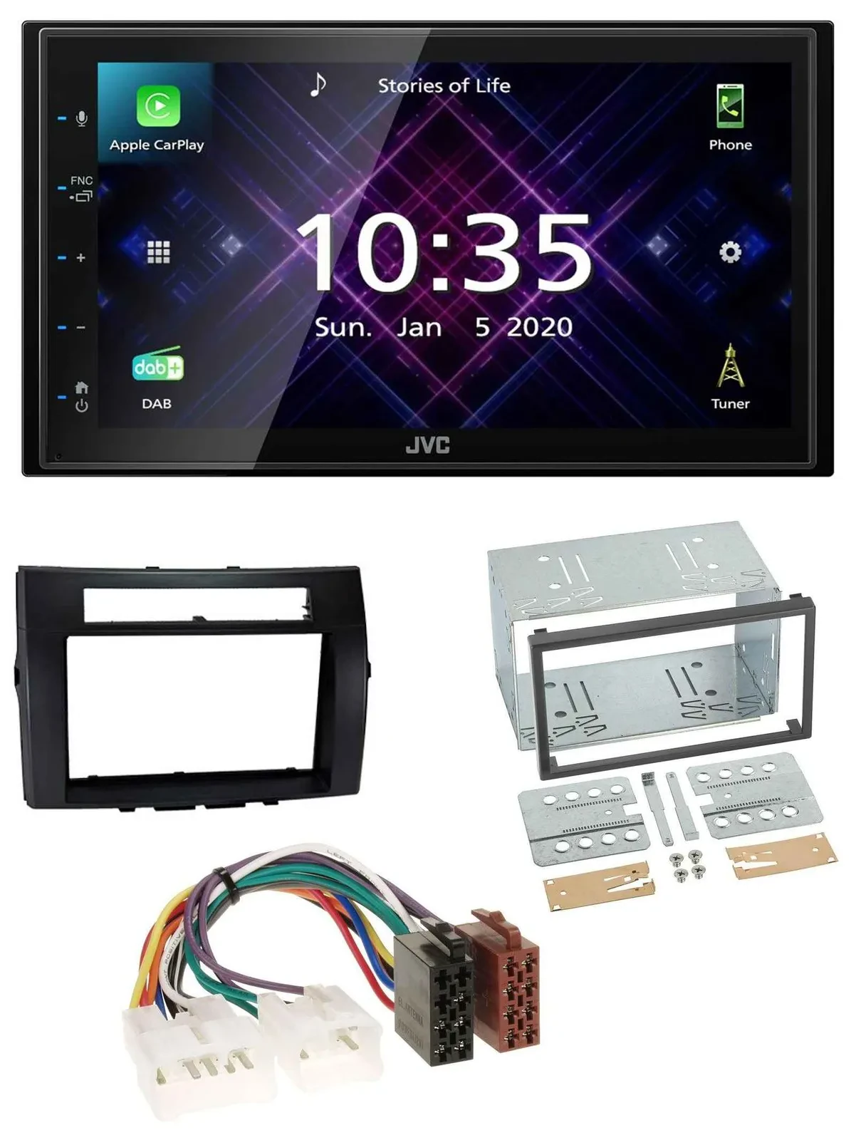 JVC DAB 2DIN MP3 Bluetooth USB Autoradio für Toyota Corolla 04-09 Verso schwarz
