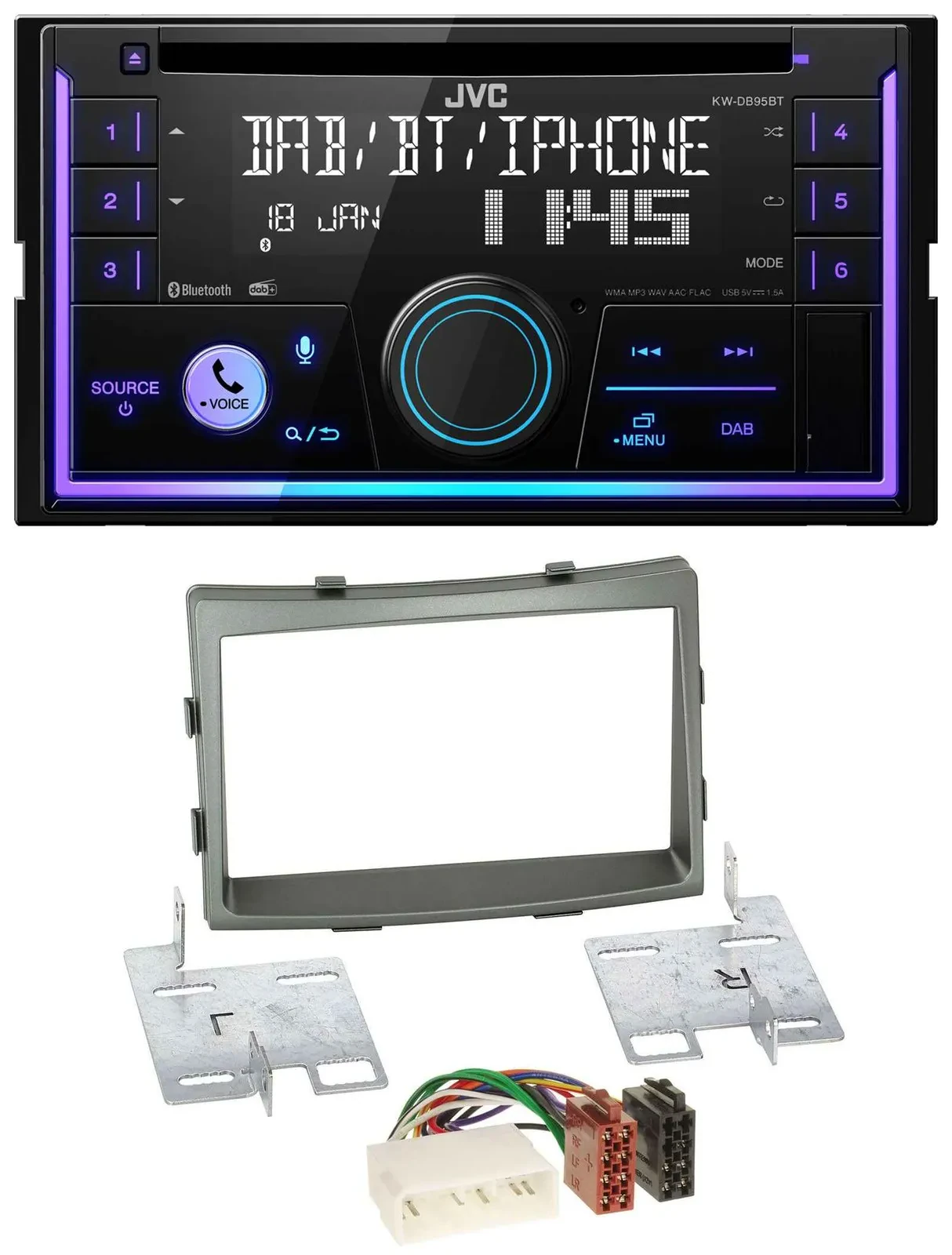 JVC MP3 USB 2DIN DAB Bluetooth CD Autoradio für SSangYong Rodius ab 2013