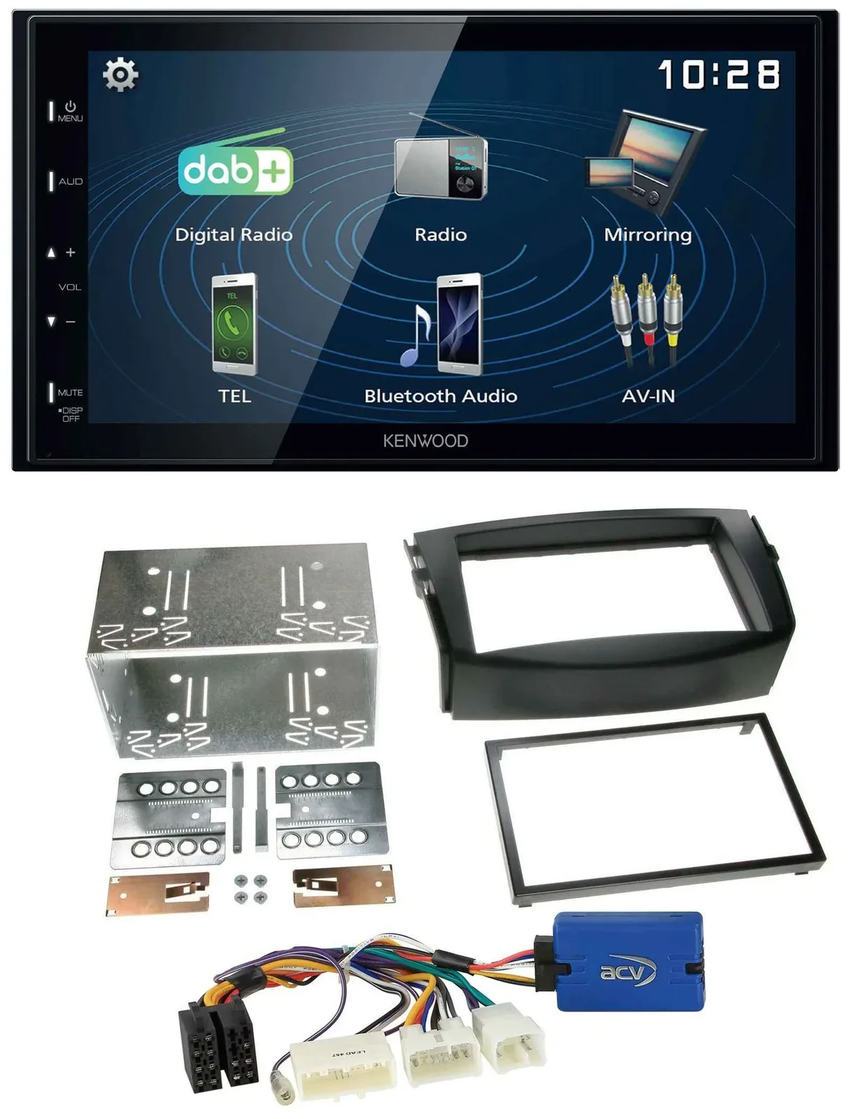 Kenwood 2DIN Bluetooth MP3 USB DAB Autoradio für Toyota RAV 4 2011-2013 28 Pin