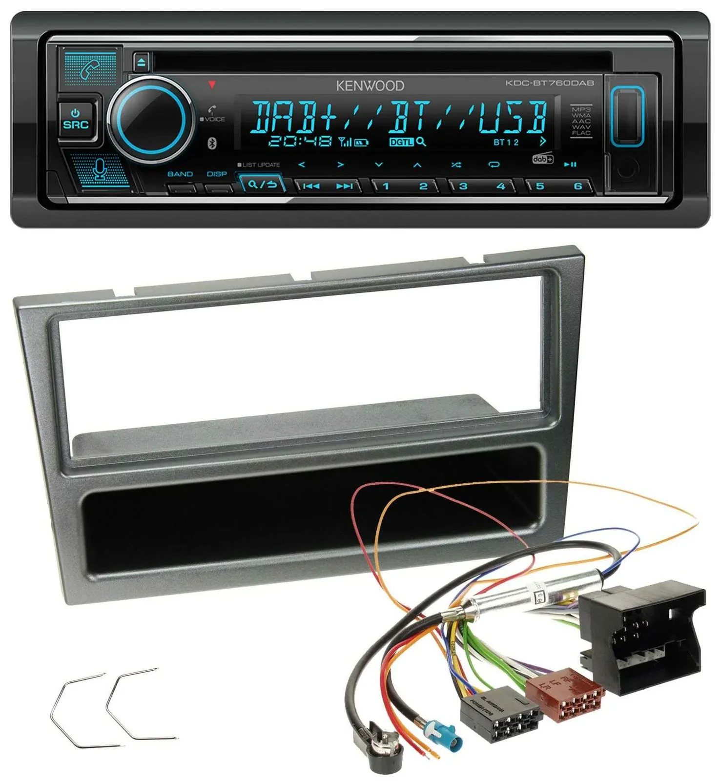 Kenwood MP3 Bluetooth DAB USB CD Autoradio für Opel Corsa C Quadlock 2004-2006 a