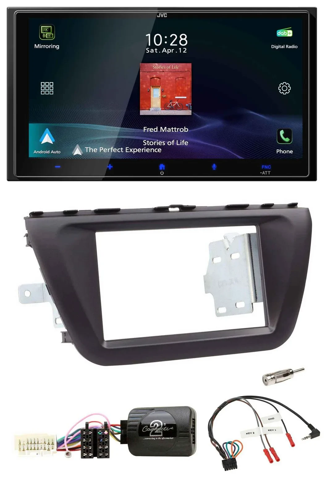 JVC USB Bluetooth 2DIN DAB Lenkrad Autoradio für Suzuki SX4 ab 2013