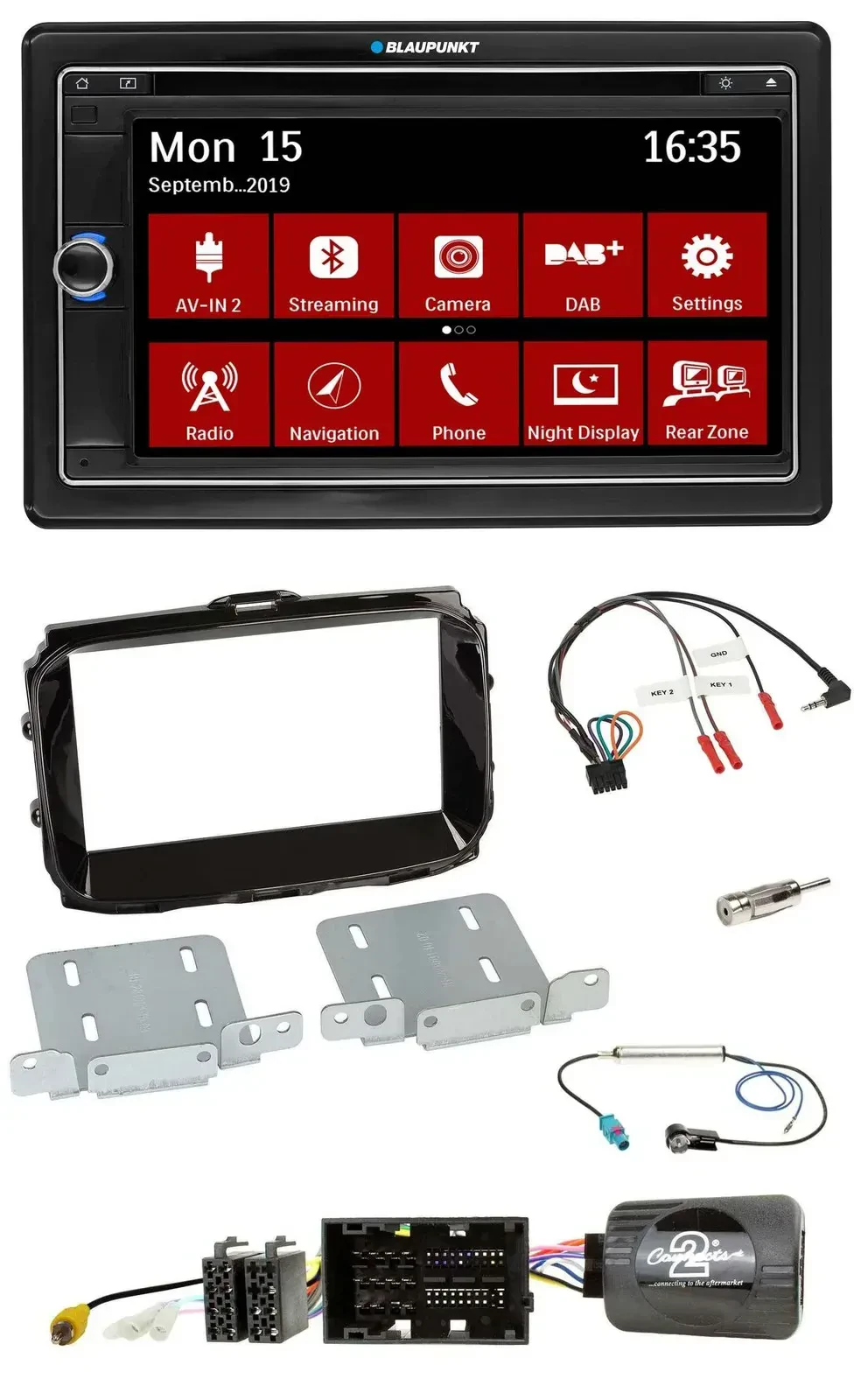 Blaupunkt Bluetooth DAB 2DIN USB DVD Lenkrad Autoradio für Alfa Giulietta 2014-2