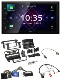 JVC DAB 2DIN Lenkrad Bluetooth USB Autoradio für BMW 3er 02-06 E46 5 Schalteröff