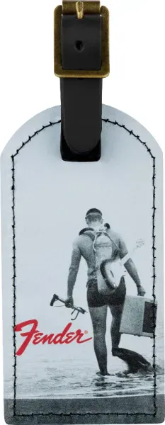 Genuine Fender Guitars Vintage Ad Luggage/Suitcase Tag, Scuba Diver