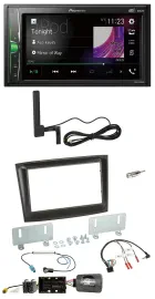 Автомагнитола Pioneer 2DIN, MP3, DAB, Bluetooth, для Fiat Doblo (с 2015), черный, совместима с кнопками на руле