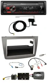 Pioneer 1DIN USB DAB MP3 Lenkrad Autoradio für Alfa Mito 2014-2018 955 silber