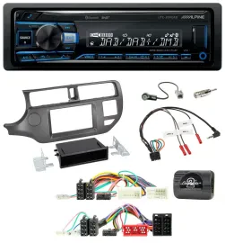 Alpine USB Bluetooth DAB Lenkrad Autoradio für Kia Rio UB 2011-2015 anthrazit