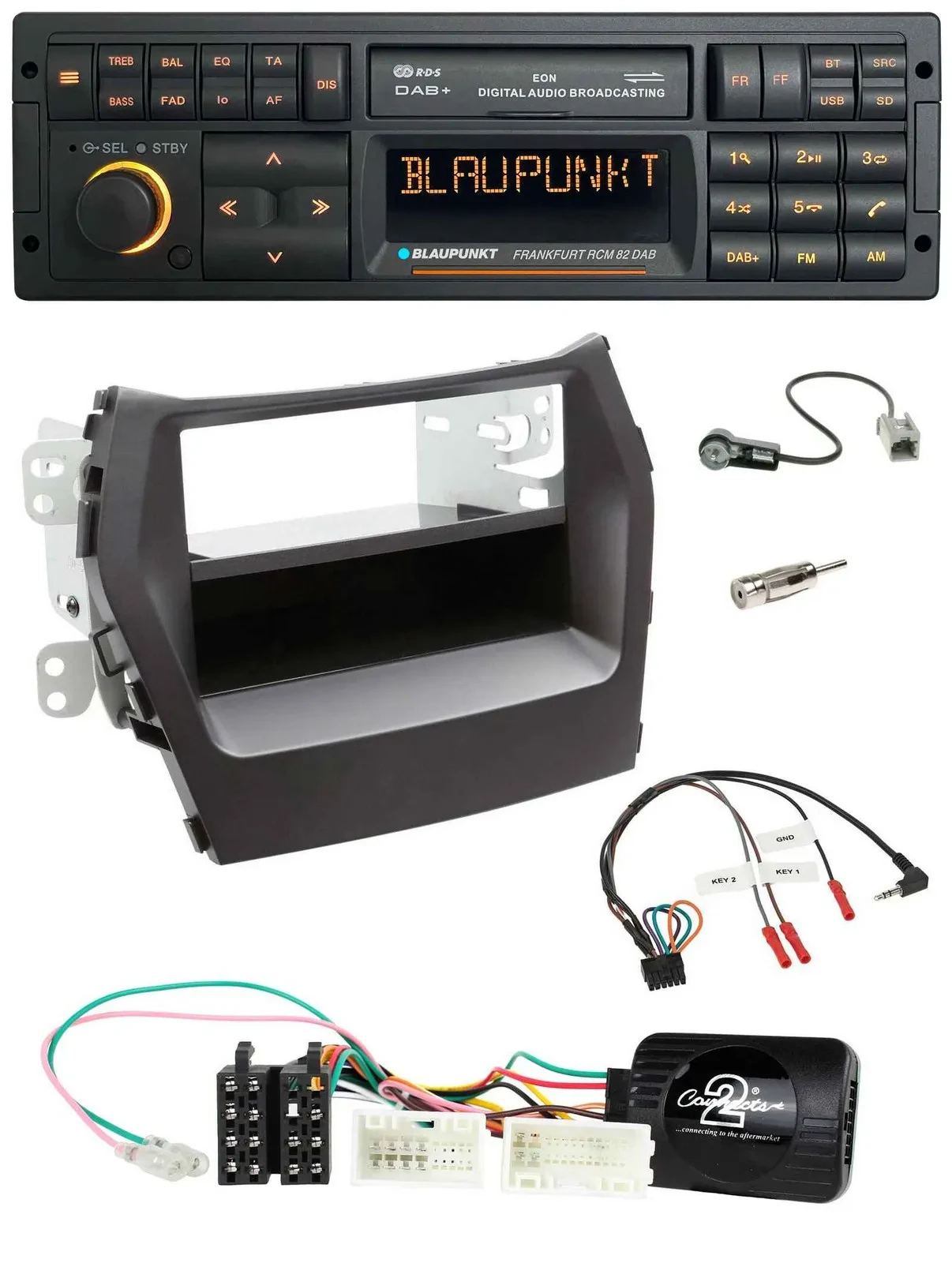 Blaupunkt USB DAB SD Lenkrad Bluetooth Autoradio für Hyundai Santa Fe ab 2012 sc