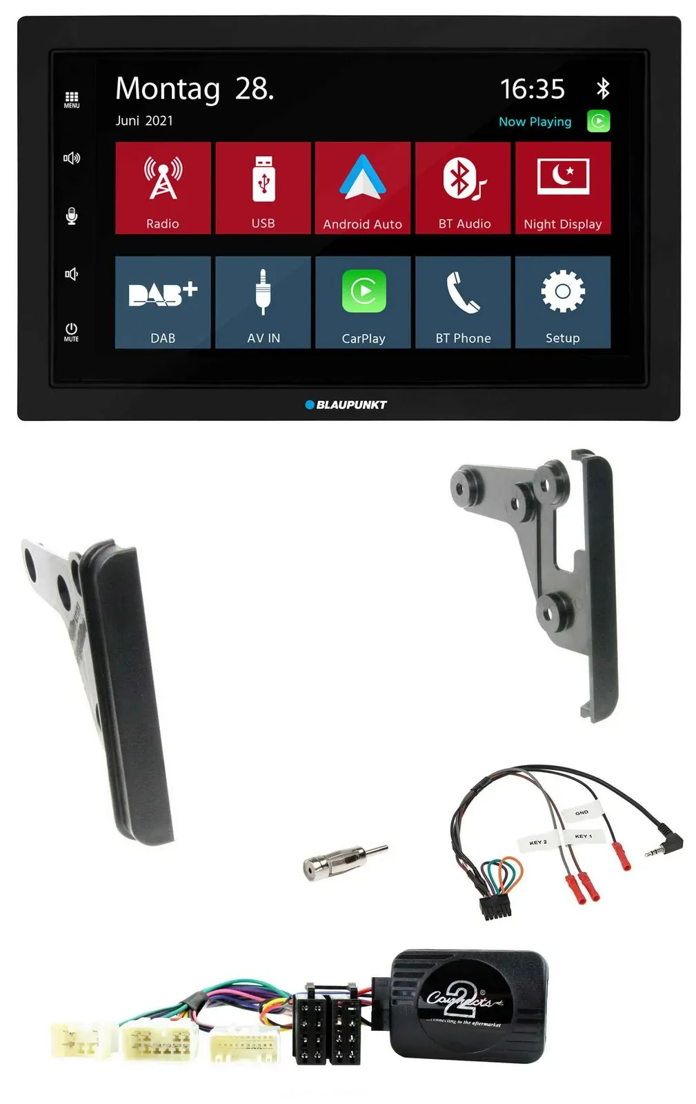 Blaupunkt Lenkrad Bluetooth DAB 2DIN USB Autoradio für Toyota Yaris 2007-2010
