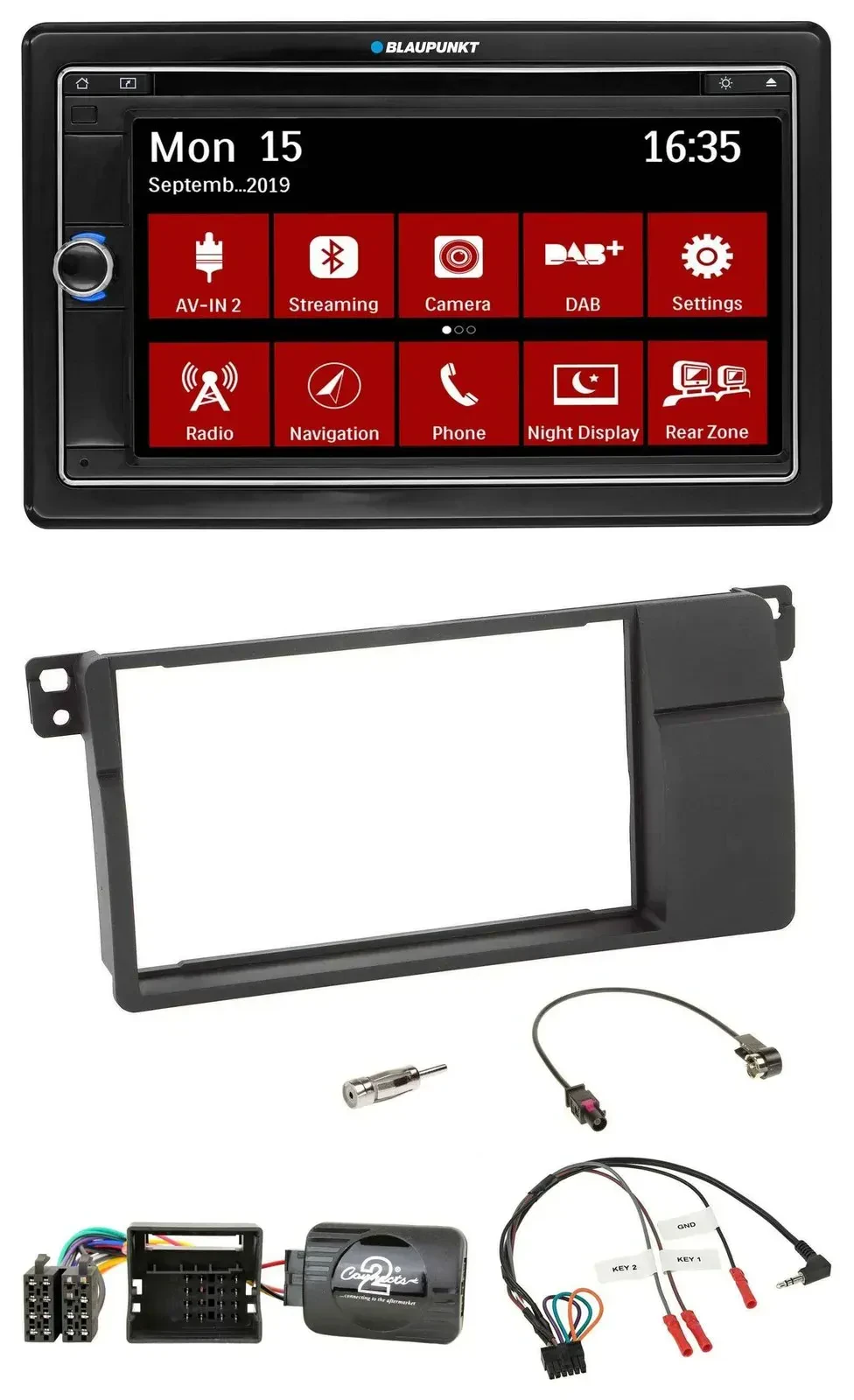 Blaupunkt Lenkrad DAB TMC 2DIN USB Bluetooth Navigation für BMW 3er E46 00-06 Qu