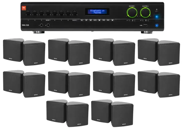 Настенная акустика JBL Cube 70v Black с усилителем (20 штук)