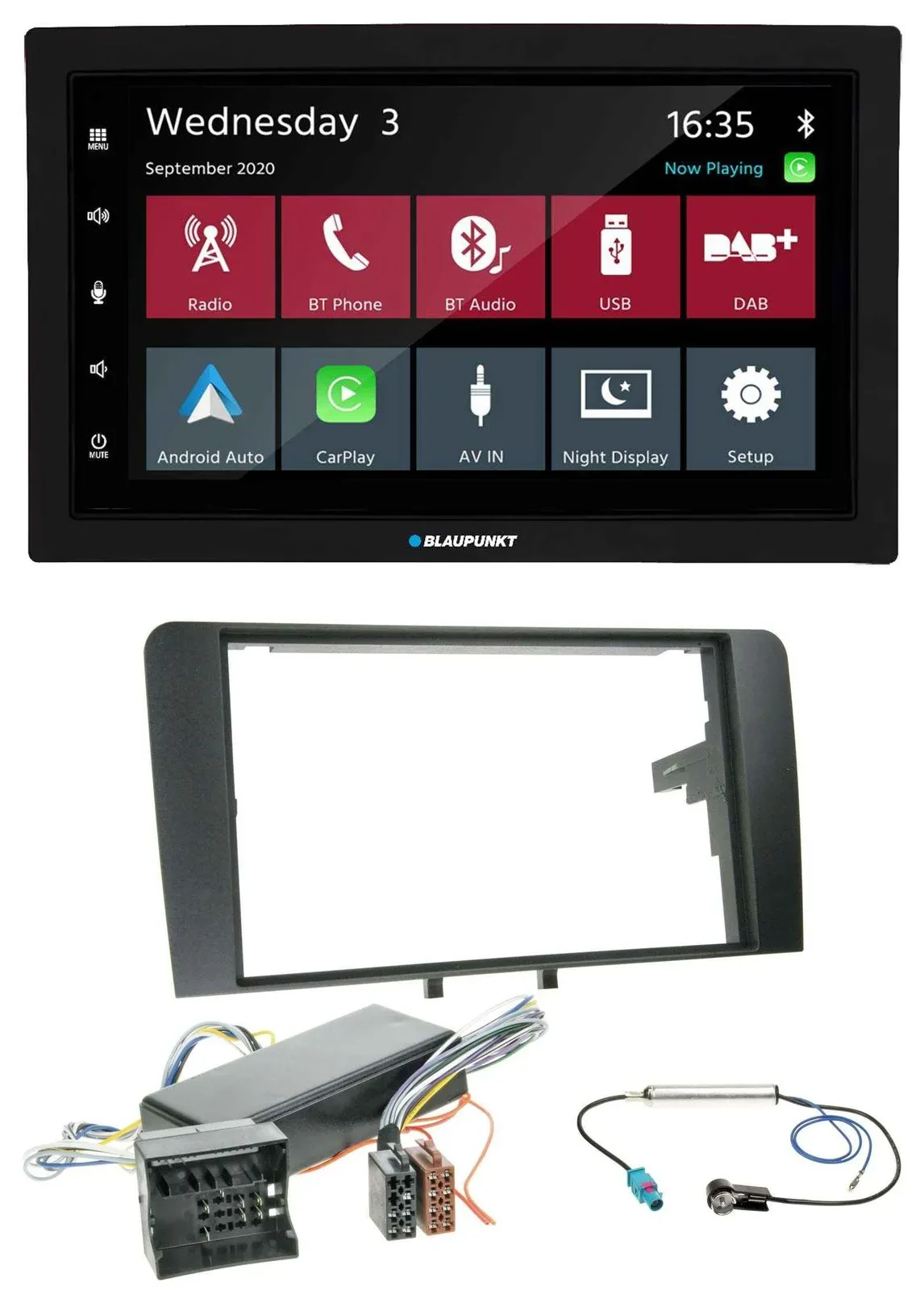 Автомагнитола Blaupunkt DAB Bluetooth USB MP3 2-DIN для Audi A3 8P (2006–2012), совместима с Bose