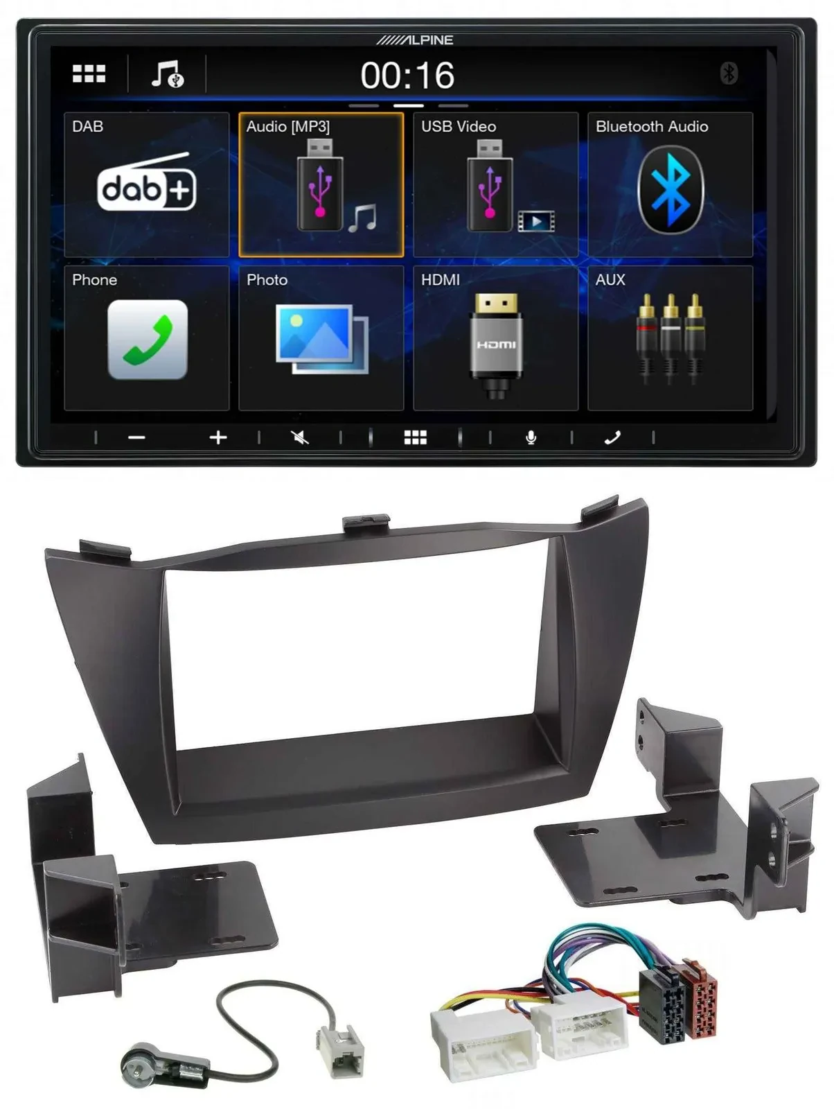 Alpine Bluetooth 2DIN MP3 DAB USB Autoradio für Hyundai ix35 (2010-2013)