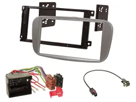 Radioeinbauset Doppel DIN Autoradio für Ford Focus Galaxy C-Max ab 2007 silber