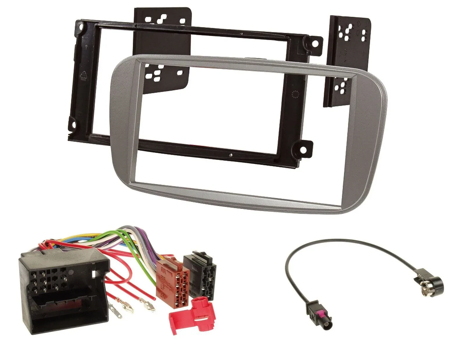 Radioeinbauset Doppel DIN Autoradio für Ford Focus Galaxy C-Max ab 2007 silber