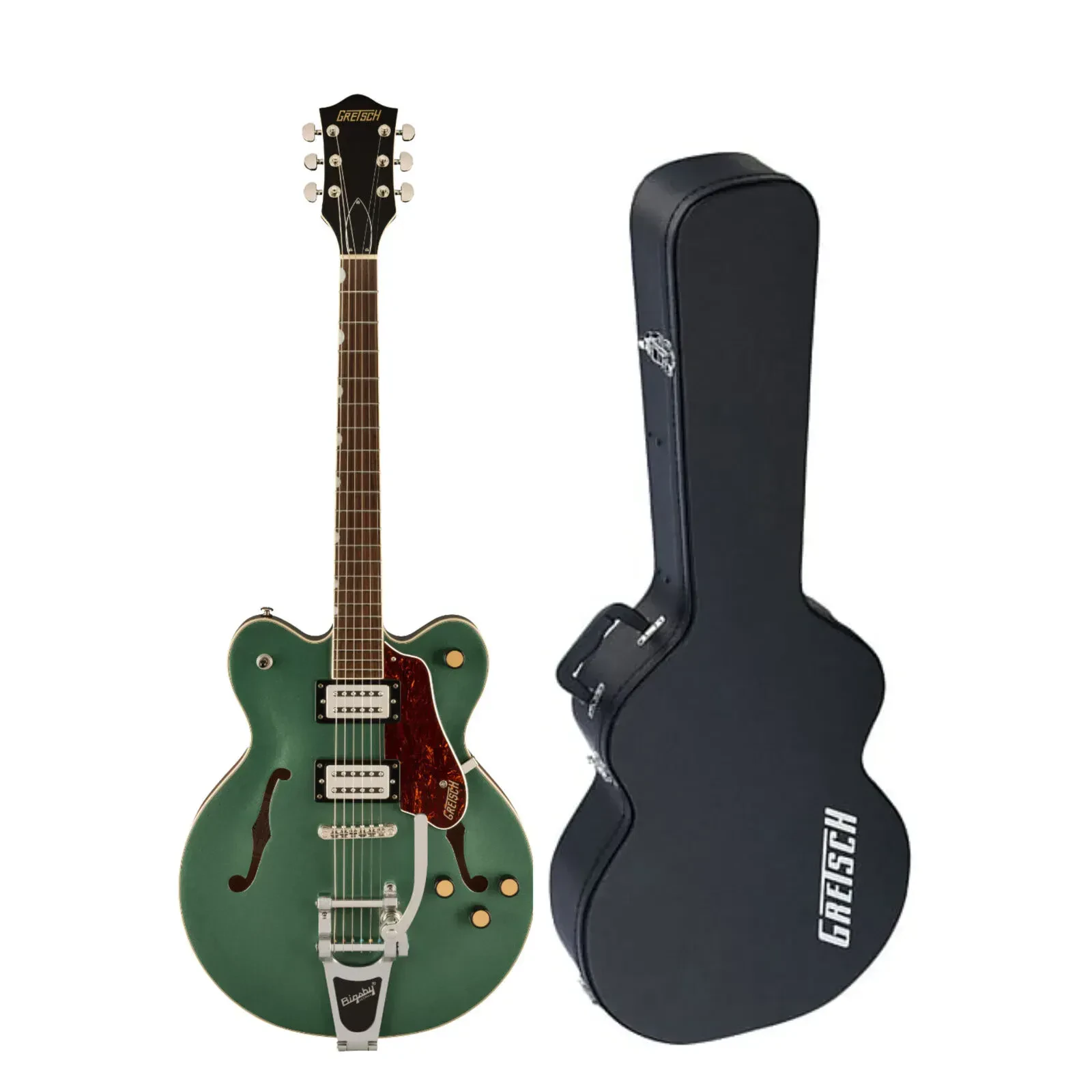Электрогитара Gretsch G2622T Streamliner Center Block Double-Cut, полуакустическая, оливковая, с жестким кейсом