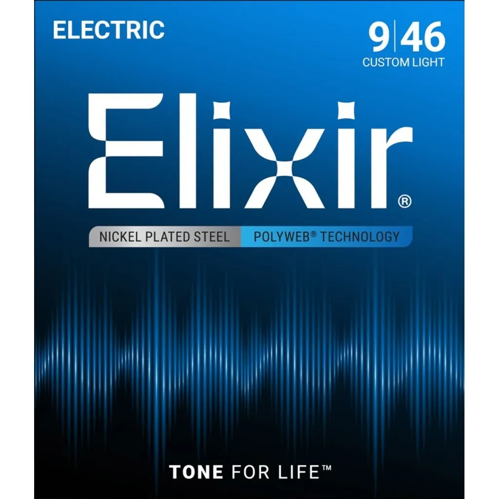 Струны для электрогитары Elixir 12025 PolyWeb Custom Light 9-46