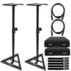 Clutch CL-MS2 Adjustable Height Heavy Duty Studio Monitor Speaker Stands & Foam