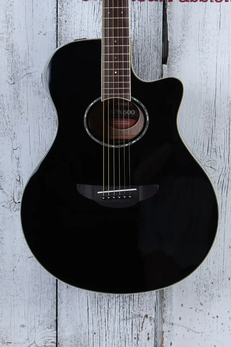 Yamaha APX Series APX600 Thinline Cutaway Acoustic Electric Guitar Black Finish