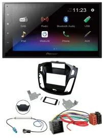 Pioneer USB Bluetooth DAB 2DIN MP3 Autoradio für Ford Focus ab 2018 schwarz