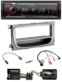 Автомагнитола Kenwood Bluetooth USB DAB для Ford C-Max/Focus/Galaxy (с 2007), с поддержкой кнопок на руле
